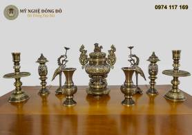 Bộ đỉnh đồng đài loan loại nhỏ cho ban thờ treo KT 40